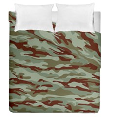 Brown And Green Camo Duvet Cover Double Side (queen Size) by McCallaCoultureArmyShop