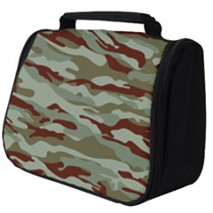 Brown And Green Camo Full Print Travel Pouch (big)