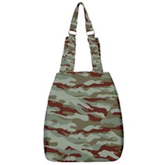 Brown And Green Camo Center Zip Backpack by McCallaCoultureArmyShop