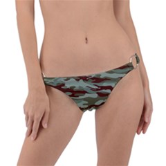 Brown And Green Camo Ring Detail Bikini Bottom