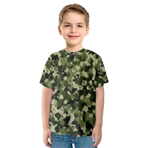 Dark Green Camouflage Army Kids  Sport Mesh Tee by McCallaCoultureArmyShop