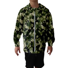 Dark Green Camouflage Army Kids  Hooded Windbreaker by McCallaCoultureArmyShop