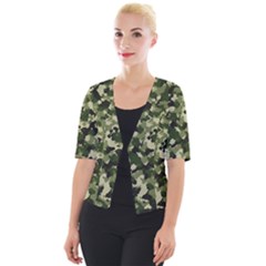 Dark Green Camouflage Army Cropped Button Cardigan by McCallaCoultureArmyShop