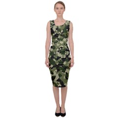 Dark Green Camouflage Army Sleeveless Pencil Dress by McCallaCoultureArmyShop