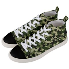 Dark Green Camouflage Army Men s Mid-top Canvas Sneakers by McCallaCoultureArmyShop