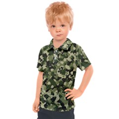 Dark Green Camouflage Army Kids  Polo Tee