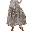 Tan Army Camouflage Satin Palazzo Pants View1