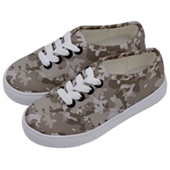 Tan Army Camouflage Kids  Classic Low Top Sneakers by mccallacoulture