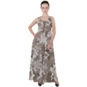 Tan Army Camouflage Empire Waist Velour Maxi Dress View1