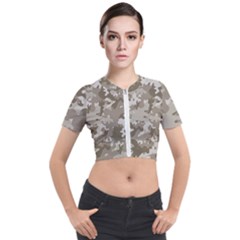 Tan Army Camouflage Short Sleeve Cropped Jacket by mccallacoulture