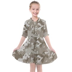 Tan Army Camouflage Kids  All Frills Chiffon Dress by mccallacoulture