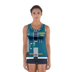 Amphisbaena Two Platform Dtn Node Vector File Sport Tank Top  by Sapixe