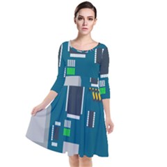 Amphisbaena Two Platform Dtn Node Vector File Quarter Sleeve Waist Band Dress by Sapixe