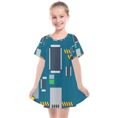 Amphisbaena Two Platform Dtn Node Vector File Kids  Smock Dress by Sapixe