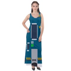 Amphisbaena Two Platform Dtn Node Vector File Sleeveless Velour Maxi Dress by Sapixe