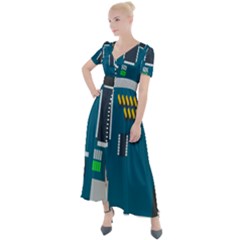 Amphisbaena Two Platform Dtn Node Vector File Button Up Short Sleeve Maxi Dress by Sapixe