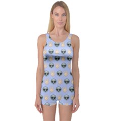 Alien Pattern One Piece Boyleg Swimsuit by Sapixe