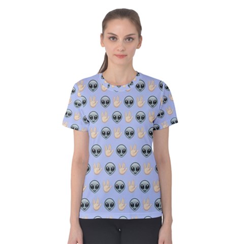 Alien Pattern Women s Cotton Tee by Sapixe