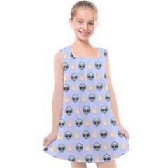 Alien Pattern Kids  Cross Back Dress by Sapixe