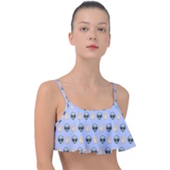 Alien Pattern Frill Bikini Top