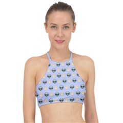 Alien Pattern Racer Front Bikini Top