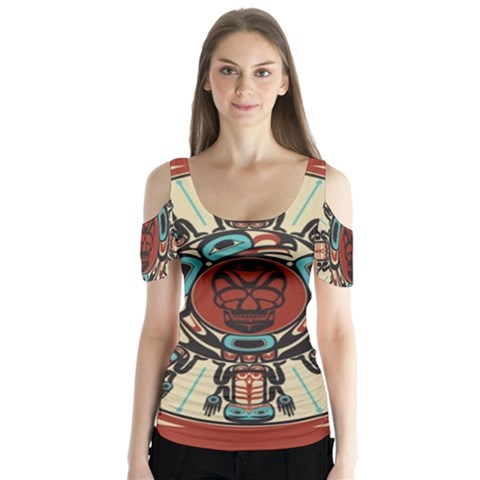 Grateful Dead Pacific Northwest Cover Butterfly Sleeve Cutout Tee  by Sapixe