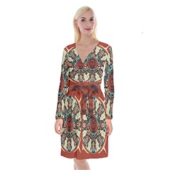 Grateful Dead Pacific Northwest Cover Long Sleeve Velvet Front Wrap Dress by Sapixe