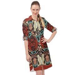 Grateful Dead Pacific Northwest Cover Long Sleeve Mini Shirt Dress by Sapixe