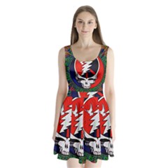 Grateful Dead Split Back Mini Dress  by Sapixe