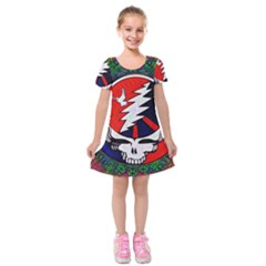 Grateful Dead Kids  Short Sleeve Velvet Dress by Sapixe