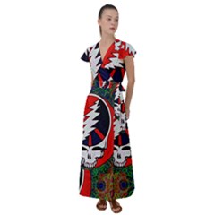 Grateful Dead Flutter Sleeve Maxi Dress