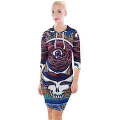 Grateful Dead Ahead Of Their Time Quarter Sleeve Hood Bodycon Dress by Sapixe