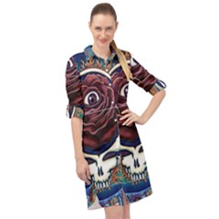 Grateful Dead Ahead Of Their Time Long Sleeve Mini Shirt Dress by Sapixe