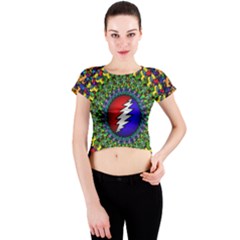 Grateful Dead Crew Neck Crop Top by Sapixe