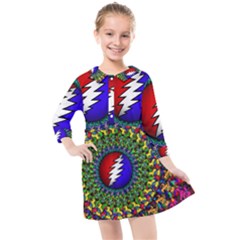 Grateful Dead Kids  Quarter Sleeve Shirt Dress by Sapixe