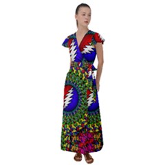 Grateful Dead Flutter Sleeve Maxi Dress