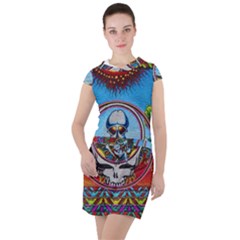 Grateful Dead Wallpapers Drawstring Hooded Dress by Sapixe