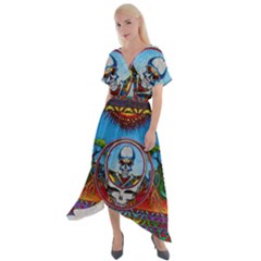 Grateful Dead Wallpapers Cross Front Sharkbite Hem Maxi Dress