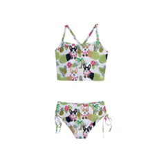 Corgis Hula Pattern Girls  Tankini Swimsuit by Sapixe