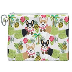 Corgis Hula Pattern Canvas Cosmetic Bag (xxl) by Sapixe