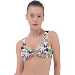 Corgis Hula Pattern Ring Detail Bikini Top