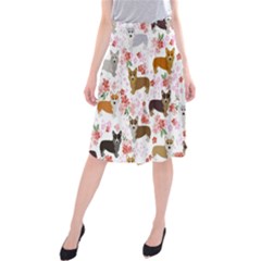 Corgis Corgi Pattern Midi Beach Skirt by Sapixe