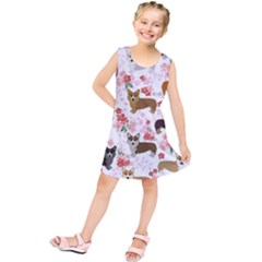 Corgis Corgi Pattern Kids  Tunic Dress by Sapixe