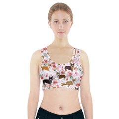 Corgis Corgi Pattern Sports Bra With Pocket by Sapixe