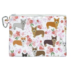 Corgis Corgi Pattern Canvas Cosmetic Bag (xl) by Sapixe