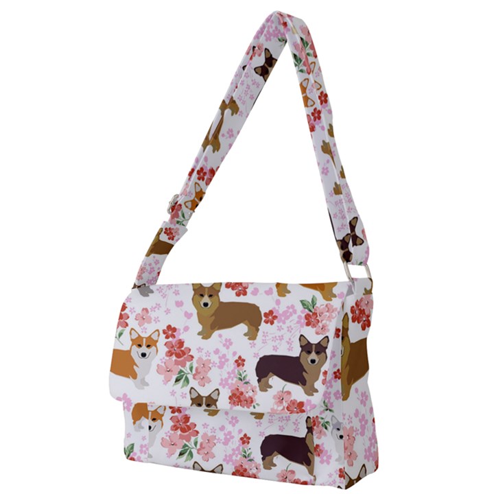 Corgis Corgi Pattern Full Print Messenger Bag (S)