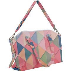 Background Geometric Triangle Canvas Crossbody Bag