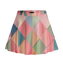 Background Geometric Triangle Mini Flare Skirt by Sapixe