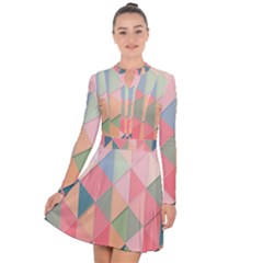 Background Geometric Triangle Long Sleeve Panel Dress by Sapixe