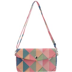 Background Geometric Triangle Removable Strap Clutch Bag